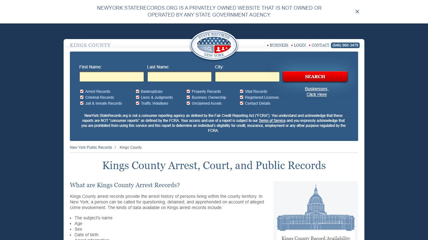 Kings County Arrest, Court, and Public Records